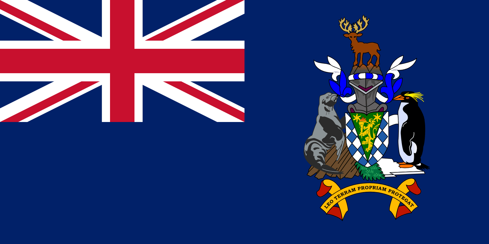 Vlag van Zuid-Georgia en de Zuidelijke Sandwicheilanden | Vlaggen-landen.nl